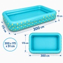 Basen niebieski lody 300x175x51 cm