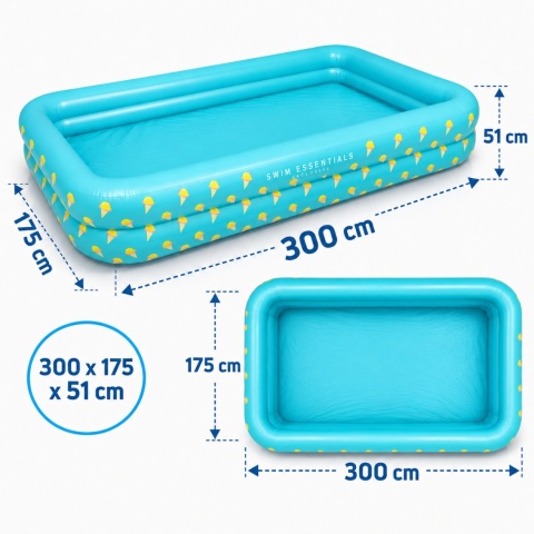 Basen niebieski lody 300x175x51 cm