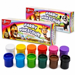INSPIRIA FARBY PLAKATOWE 20 ML, 12 KOL, 2043