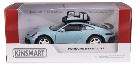 KT 5" Porsche 911 Rallye with Roof Rack/Light Blue 1:36