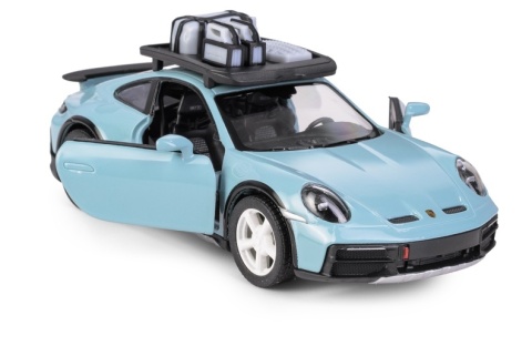 KT 5" Porsche 911 Rallye with Roof Rack/Light Blue 1:36