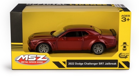 Model metalowy 2022 Dodge Challenger SRT Jailbreak MSZ czerwony pull-back