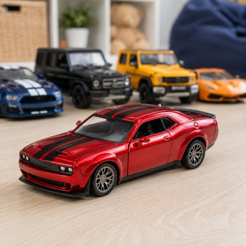 Model metalowy 2022 Dodge Challenger SRT Jailbreak MSZ czerwony pull-back