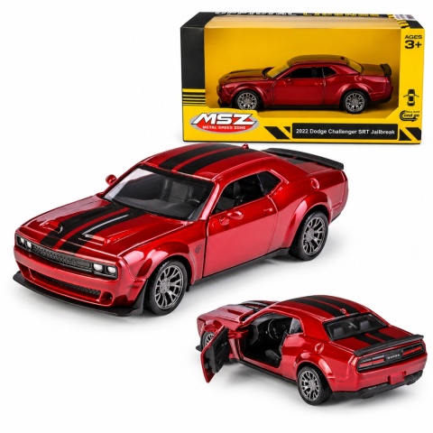Model metalowy 2022 Dodge Challenger SRT Jailbreak MSZ czerwony pull-back