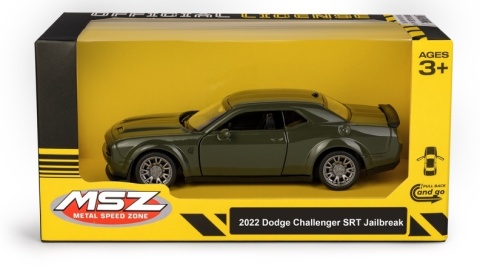 Model metalowy 2022 Dodge Challenger SRT Jailbreak MSZ zielony pull-back