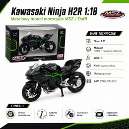 Model motocykla Kawasaki Ninja H2R MSZ 1:18 czarno-zielony