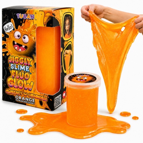 Jiggly Slime Tuban Fluo Glow pomarańczowy 430 g