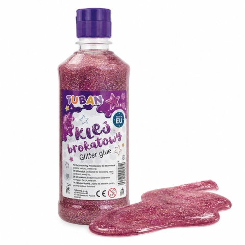 Klej PVA Tuban brokatowy fioletowy 500 ml