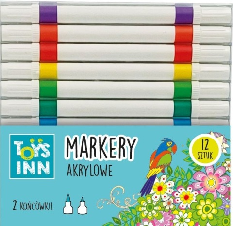 Markery akrylowe - dwie końcówki 12 szt