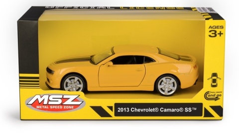 Model metalowy 2013 Chevrolet Camaro SS MSZ żółty pull-back