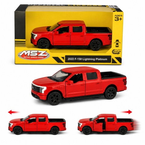 Model metalowy 2022 Ford F-150 Lightning Platinum MSZ czerwony pull-back