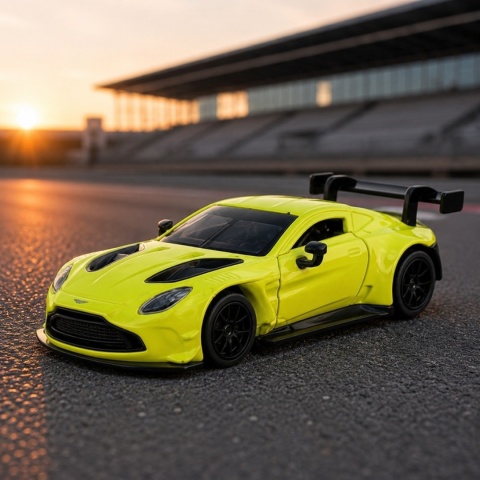 Model metalowy Aston Martin Vantage GT3 MSZ żółty pull-back
