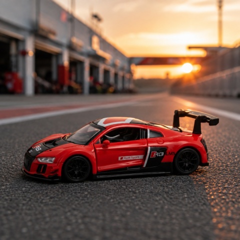 Model metalowy Audi R8 LMS MSZ czerwony pull-back