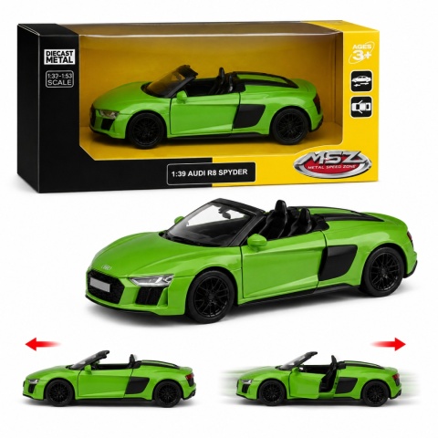 Model metalowy Audi R8 Spyder MSZ zielony pull-back