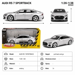 Model metalowy Audi RS 7 Sportback MSZ srebrny pull-back