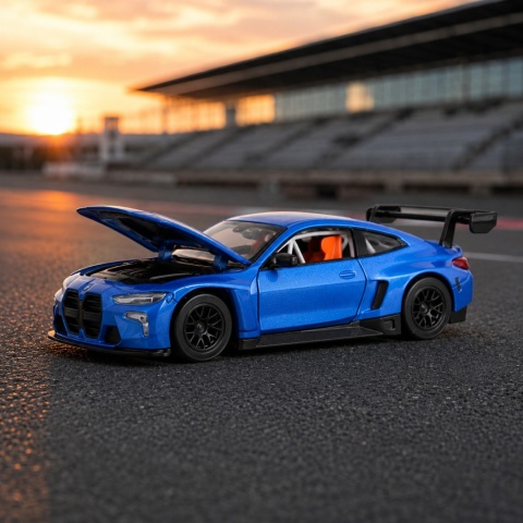 Model metalowy BMW M4 GT3 MSZ niebieski pull-back
