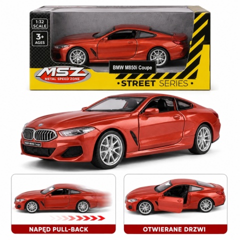 Model metalowy BMW M850i Coupe MSZ czerwony pull-back 1:32