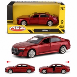 Model metalowy BMW i7 MSZ czerwony pull-back