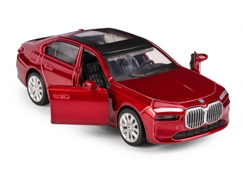 Model metalowy BMW i7 MSZ czerwony pull-back