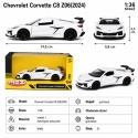 Model metalowy Chevrolet Corvette C8 Z06 2024 MSZ biały pull-back