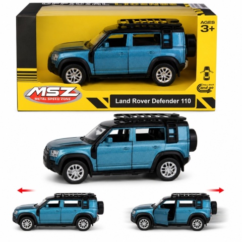 Model metalowy Land Rover Defender 110 MSZ niebieski pull-back