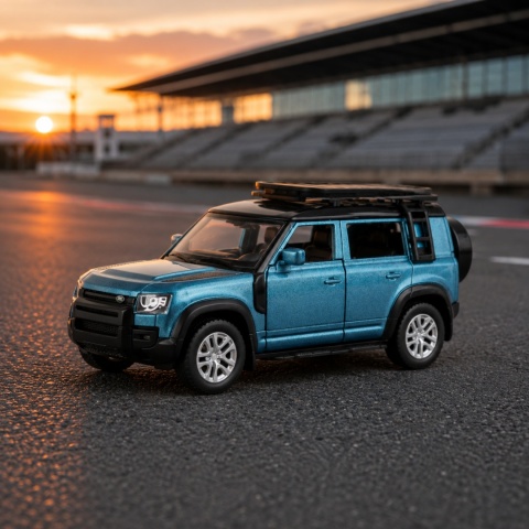 Model metalowy Land Rover Defender 110 MSZ niebieski pull-back