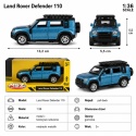 Model metalowy Land Rover Defender 110 MSZ niebieski pull-back