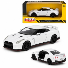 Model metalowy Nissan GT-R R35 50th Anniversary Edition MSZ biały pull-back