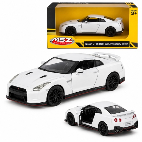Model metalowy Nissan GT-R R35 50th Anniversary Edition MSZ biały pull-back