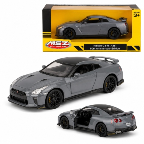 Model metalowy Nissan GT-R R35 50th Anniversary Edition MSZ szary pull-back