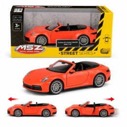 Model metalowy Porsche 911 Carrera Cabriolet MSZ pomarańczowy pull-back