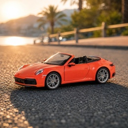 Model metalowy Porsche 911 Carrera Cabriolet MSZ pomarańczowy pull-back