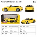 Model metalowy Porsche 911 Carrera Cabriolet MSZ żółty pull-back 1:32