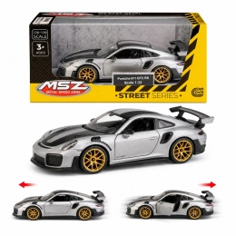 Model metalowy Porsche 911 GT2 RS WP MSZ srebrno-szary pull-back 1:32