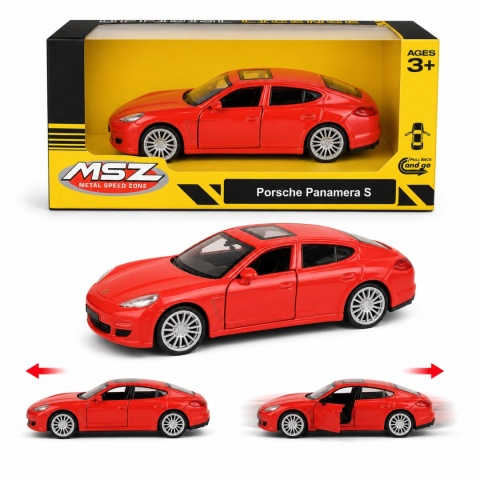 Model metalowy Porsche Panamera S MSZ czerwony pull-back 1:36