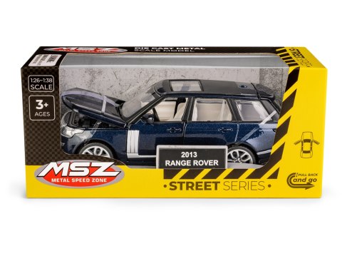 Model metalowy Range Rover 2013 MSZ srebrno-niebieski pull-back