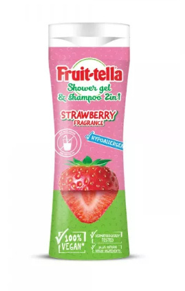 Fruit-tella żel pod prysznic i szampon do włosów 2w1 300 ml truskawka Fruit-tella żel pod prysznic i szampon do włosów 2w1 300 ml truskawka