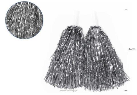 Pompony srebrne 2 szt Pompony srebrne 2 szt