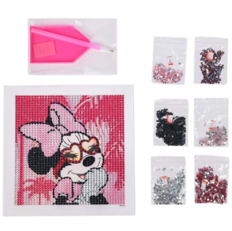 Mozaika cekinowa samoprzylepna Obraz diamentowy Minnie 19x19