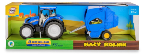 Traktor New Holland T5 z prasą do słomy Traktor New Holland T5 z prasą do słomy