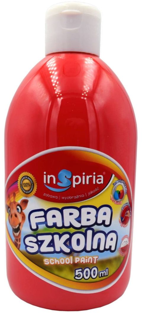 INSPIRIA FARBA SZKOLNA 500ML 8090 CZERWONA