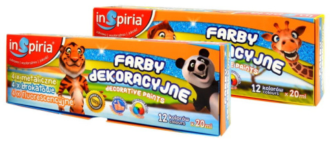 INSPIRIA FARBY DEKORACYJNE MIX 20ML - 12 KOL. 8472