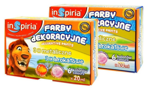 INSPIRIA FARBY DEKORACYJNE MIX 20ML - 6 KOL. 8526