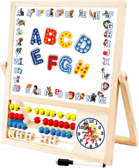 Tablica kredowo-magnetyczna z liczydłem Psi Patrol