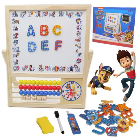 Tablica kredowo-magnetyczna z liczydłem Psi Patrol