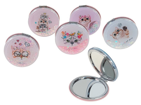 Lusterko dwustronne kotki okrągłe