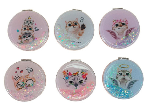 Lusterko dwustronne kotki okrągłe