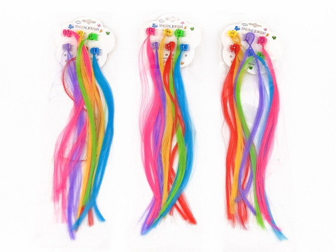 Włosy - zestaw 6 warkoczyków doczepianych dł.40cm, ze spinką; 40x10x1cm