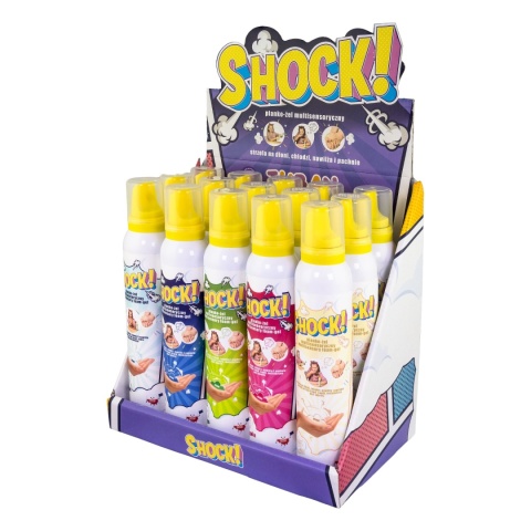 DISPLAY SHOCK! MULTISENSORYCZNY PIANKO-ŻEL - MIX 15 SZT. x 200 ml