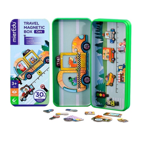 Podróżne puzzle magnetyczne - Samochody